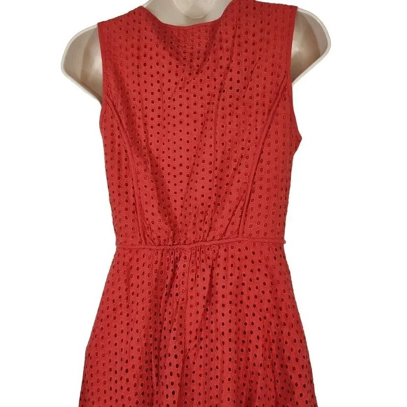 Max Studio MSSP A-line Dress Fit & Flare Size XS Orange-Brown Sleeveless Eyelet - Picture 4 of 6